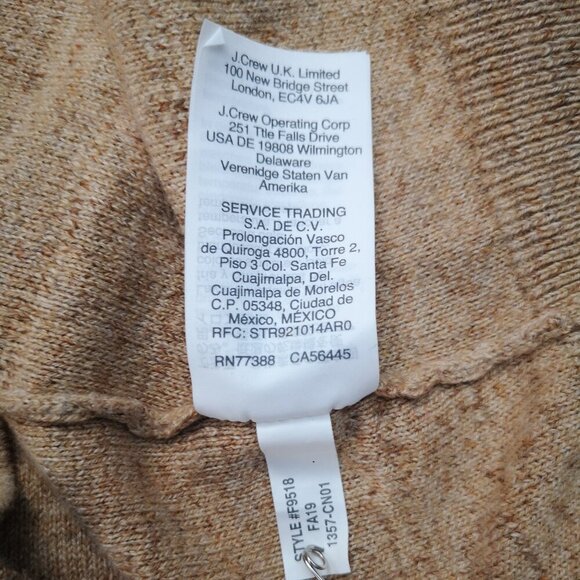 J. Crew Men's Size Large Lightweight Tan Round Neck Long Sleeves Sweater - Picture 6 of 9
